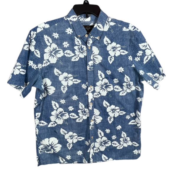 Black Brown 1826 Other - Black Brown 1826 Shirt Mens L Blue Floral Button Dn Casual Short Sleeve Mens